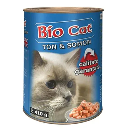HRANA UMEDA PENTRU PISICI BIO CAT SOMON/TON 410GR (24BUC/BAX) - Petshop-constanta