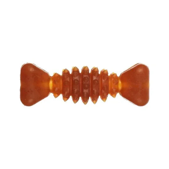 JUCARIE PENTRU CAINI DENTAL BONE FLAMINGO RUBBA SPIKES DIN CAUCIUC 14CM - Petshop-constanta