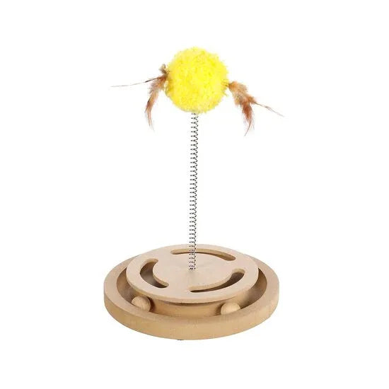 JUCARIE INTERACTIVA PENTRU PISICI FLAMINGO KITTY CIRCUIT CU MINGE SI FULG 20x28CM - Petshop-constanta