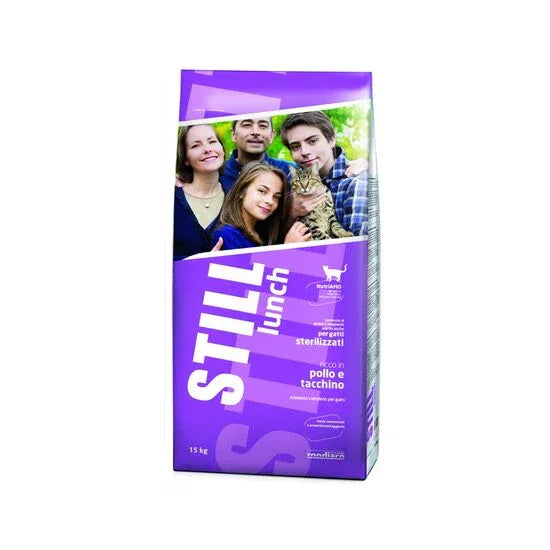 HRANA USCATA PENTRU PISICI STERILIZATE STILL LUNCH CU PUI SI CURCAN 15KG - Petshop-constanta