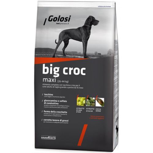 Hrană uscată pentru câini adulți Golosi Big Crok, pui și orez, sac 12kg