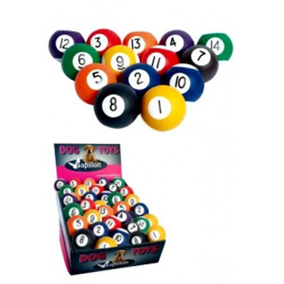 JUCARIE PENTRU CAINI PAPILLON MINGE BILIARD, MIX COLOURS, 6CM, DISPLAY 48 BUC/SET/140136