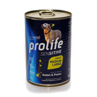 HRANA UMEDA PENTRU CAINI  PROLIFE DOG ADULT SENSITIVE IEPURE&CARTOF 400GR