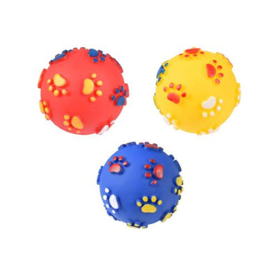 JUCARIE PENTRU CAINI VINYL MINGE CU LABUTE MULTICOLOR 7CM