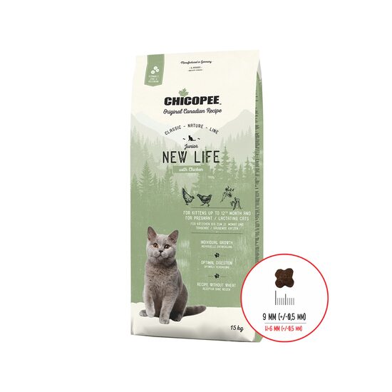 Hrană Uscată Pisoi și Pisici Gestante Chicopee CNL New Life Chicken 15kg