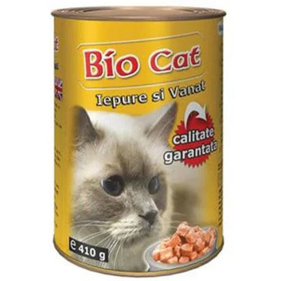 HRANA UMEDA PENTRU PISICI BIOCAT IEPURE/VANAT 410GR (24BUC/BAX) - Petshop-constanta