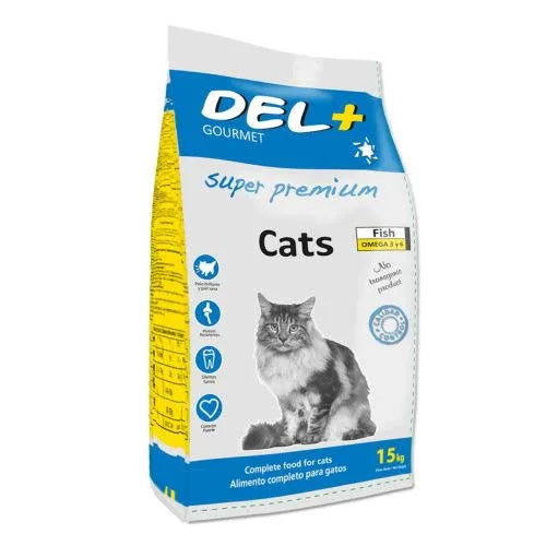 HRANA USCATA SUPER-PREMIUM PENTRU PISICI GOURMET DEL+ CAT 15KG - Petshop-constanta