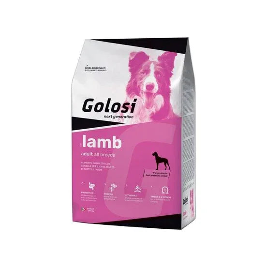 Hrană uscată pentru câini adulți Golosi, Miel și orez, sac 12kg