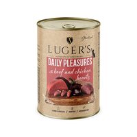 Luger's hrană umedă conservă pisici sterilizate cu vită și inimi de pui, 400g