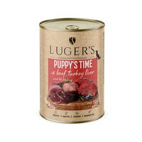 Luger's hrană umedă conservă cățeluși cu vită și ficat de curcan, 400g