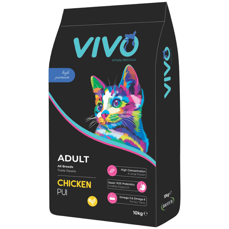Vivo Adult Pui 10 kg - sac hrana uscata super premium pisici adulte