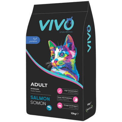 Vivo Adult Somon 10 kg - sac hrana uscata super premium pisici adulte