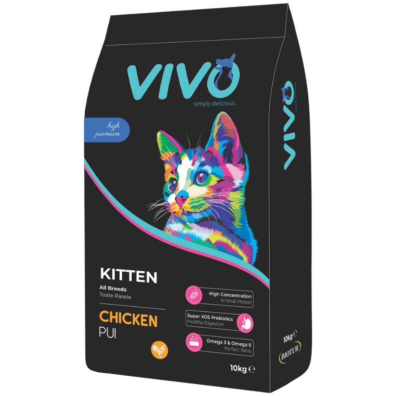 Vivo Kitten Pui 10 kg - sac hrana uscata super premium pisoi