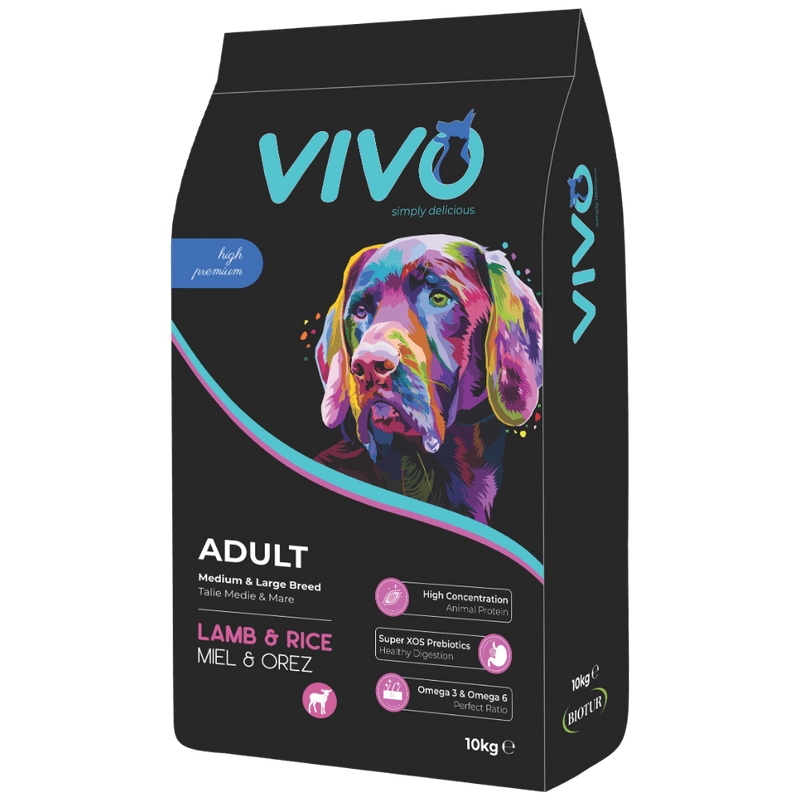Vivo Adult Miel si Orez 10 kg - sac hrana uscata caini talie medie si mare