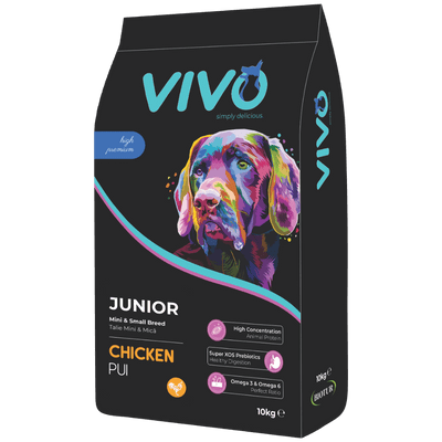 Vivo Junior Pui 10 kg - sac hrana uscata catei talie mica si mini
