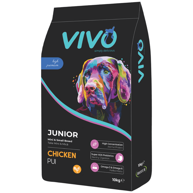Vivo Junior Pui 10 kg - sac hrana uscata catei talie mica si mini