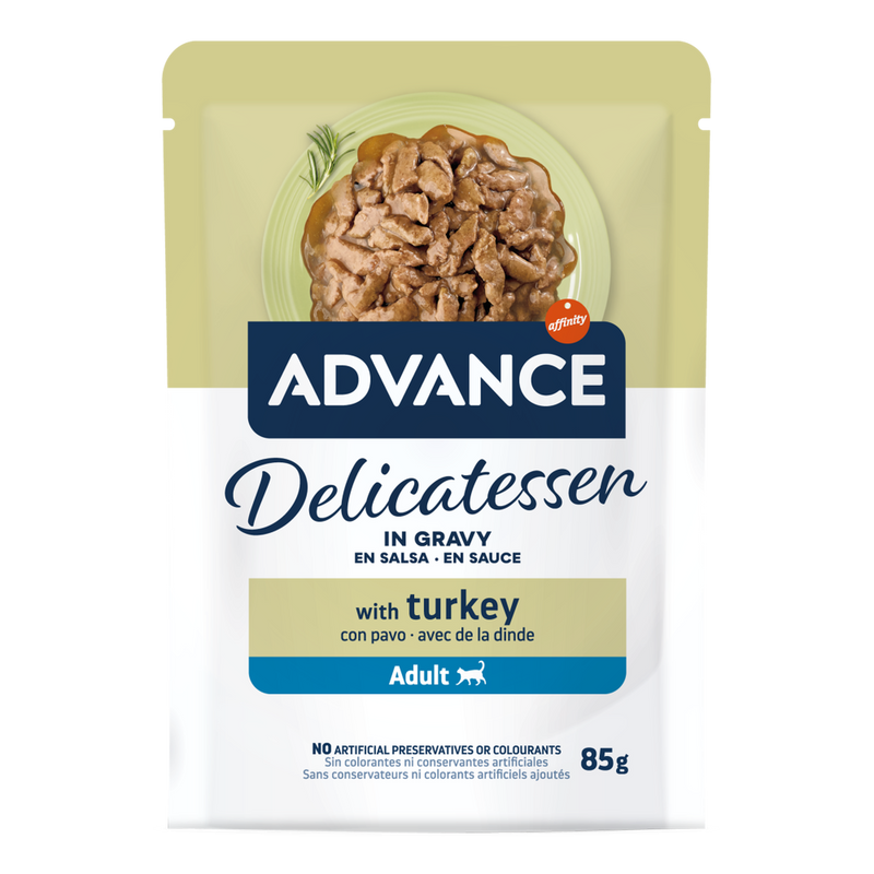 Advance Delicatessen hrană umedă pisici cu curcan în sos, plic 85g
