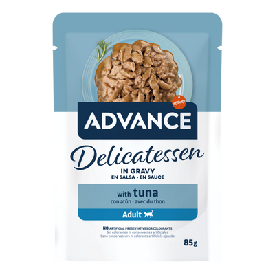 Advance Delicatessen hrană umedă pisici cu ton în sos, plic 85g