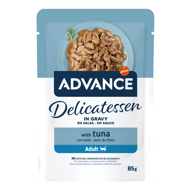 Advance Delicatessen hrană umedă pisici cu ton în sos, plic 85g