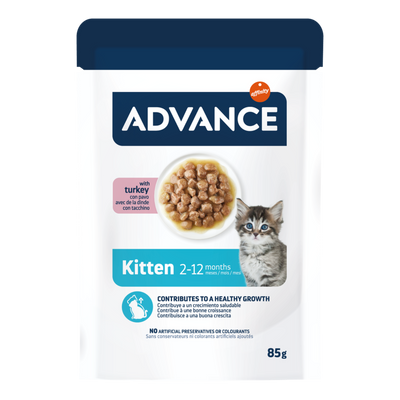 Advance Kitten hrană umedă pisoi cu curcan, plic 85g