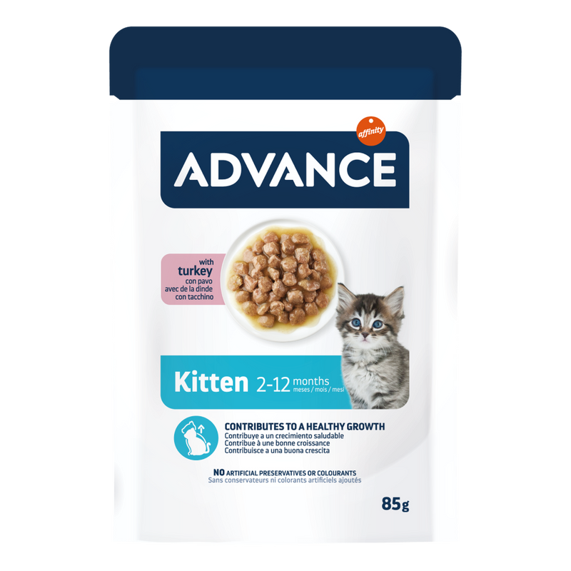 Advance Kitten hrană umedă pisoi cu curcan, plic 85g