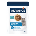 Advance Sterilized Adult hrană umedă pisici sterilizate cu cod, plic 85g 1