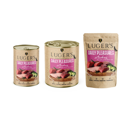 Lugers Daily Pleasures conserva caini curcan si broccoli