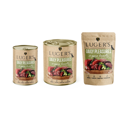 Lugers Daily Pleasures conserva caini inimi de gasca si broccoli