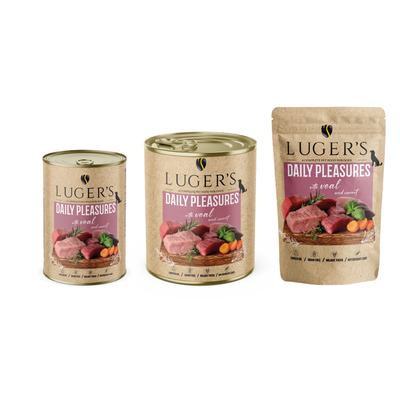 Lugers Daily Pleasures conserva caini vitel si morcov
