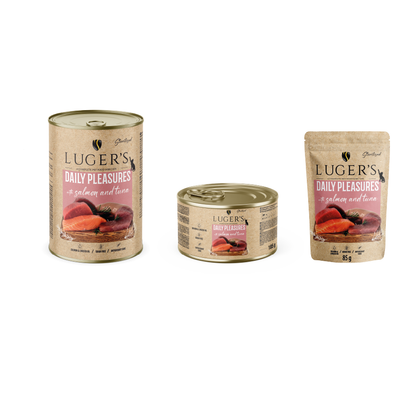 Lugers Daily Pleasures conserva pisici somon si ton 400g