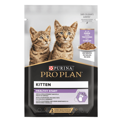 Pro Plan Kitten Healthy Start hrană umedă pisoi cu curcan în sos, plic 85g