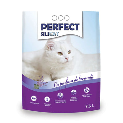 Nisip silicat gel pentru pisici pungă 7,8l, Perfect.